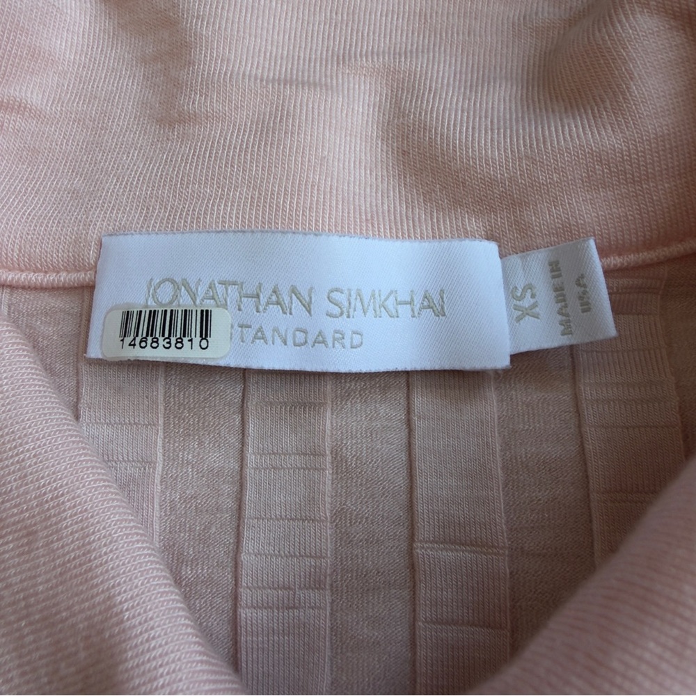 Jonathan Simkhai Pink Ribbed Long-Sleeve Polo Top - Picture 4 of 7